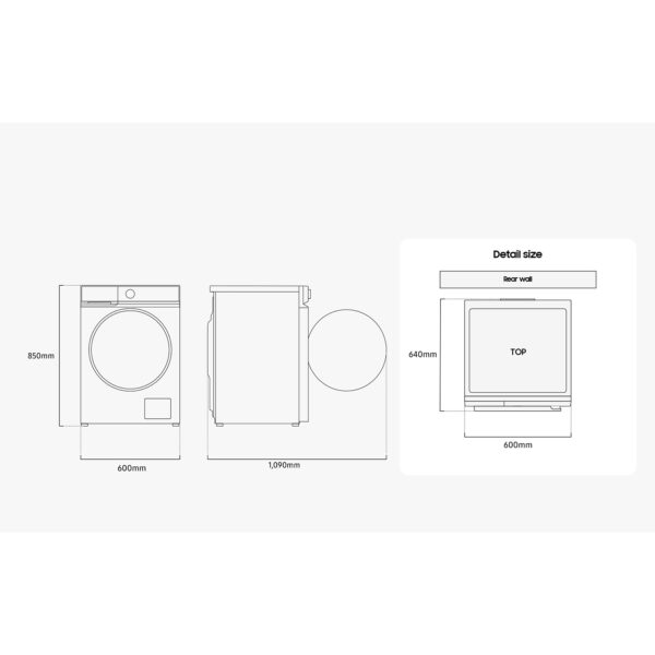 Samsung was/droogcombi WD90DG6B85BKU3 vanaf € 39,50 per maand - Afbeelding 2